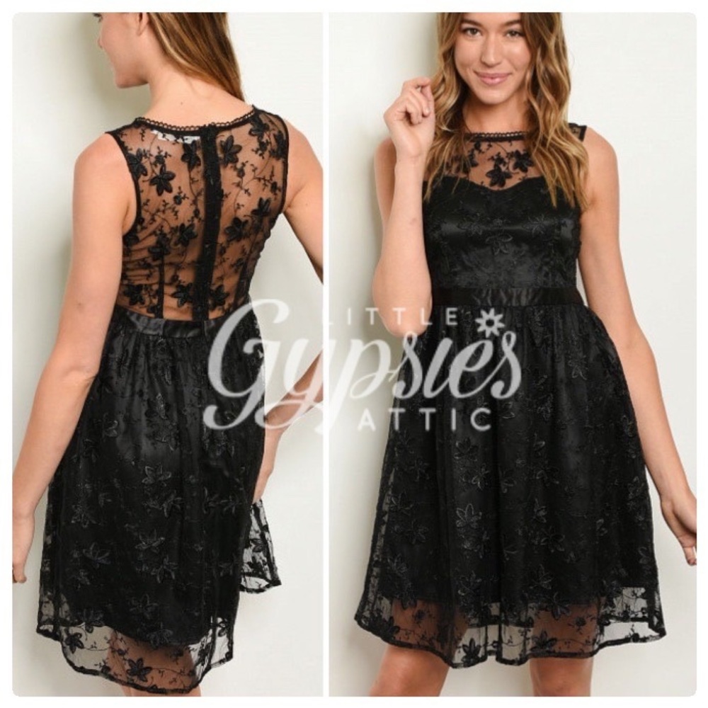 Luna Black Lace Fairy Dress - Picture 2 of 12